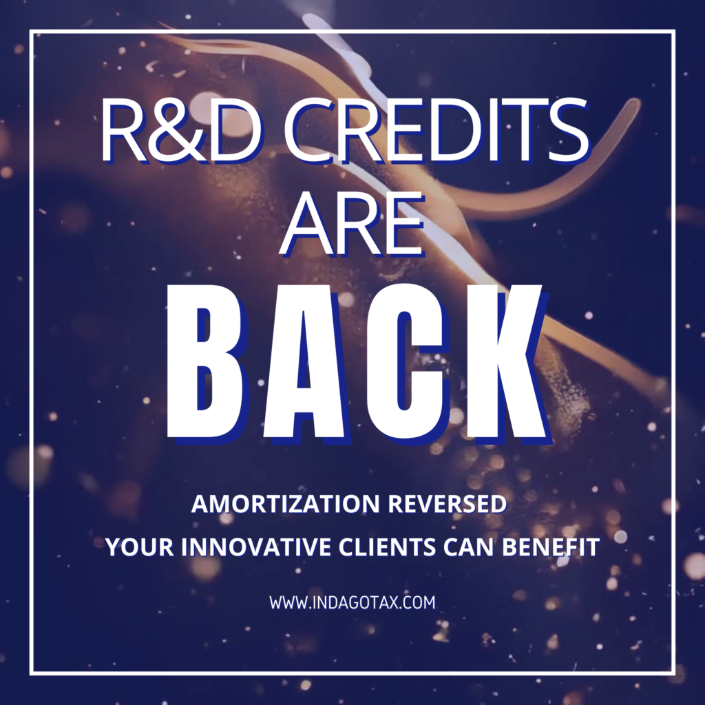Research and Development Tax Credits by Indago | R&D tax credit retroactive