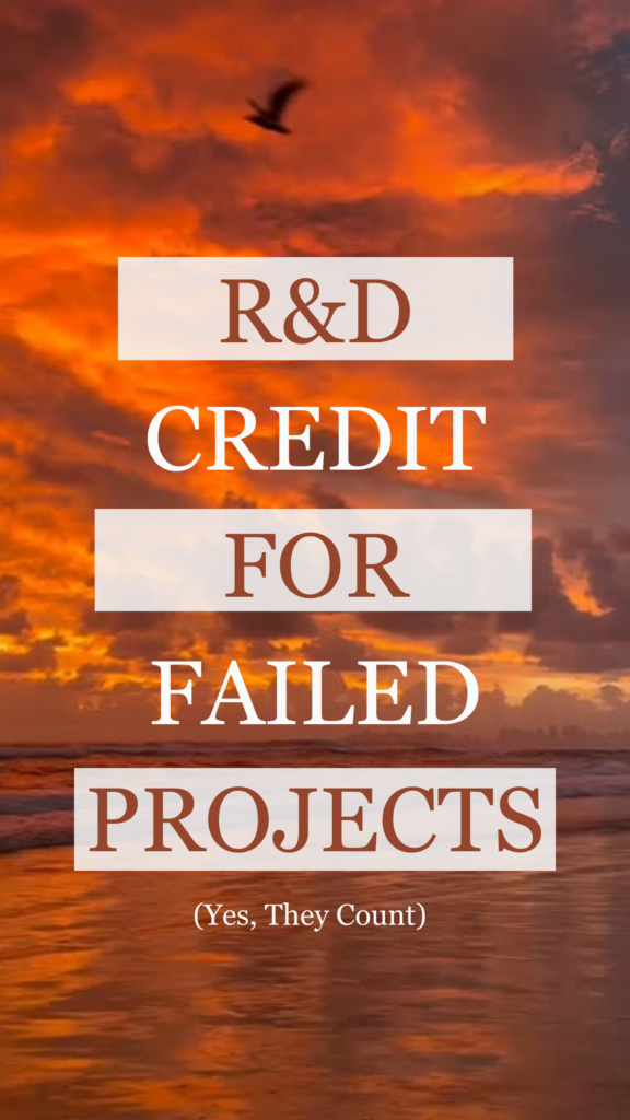 R&D Credit for Failed Projects | Indago Inc